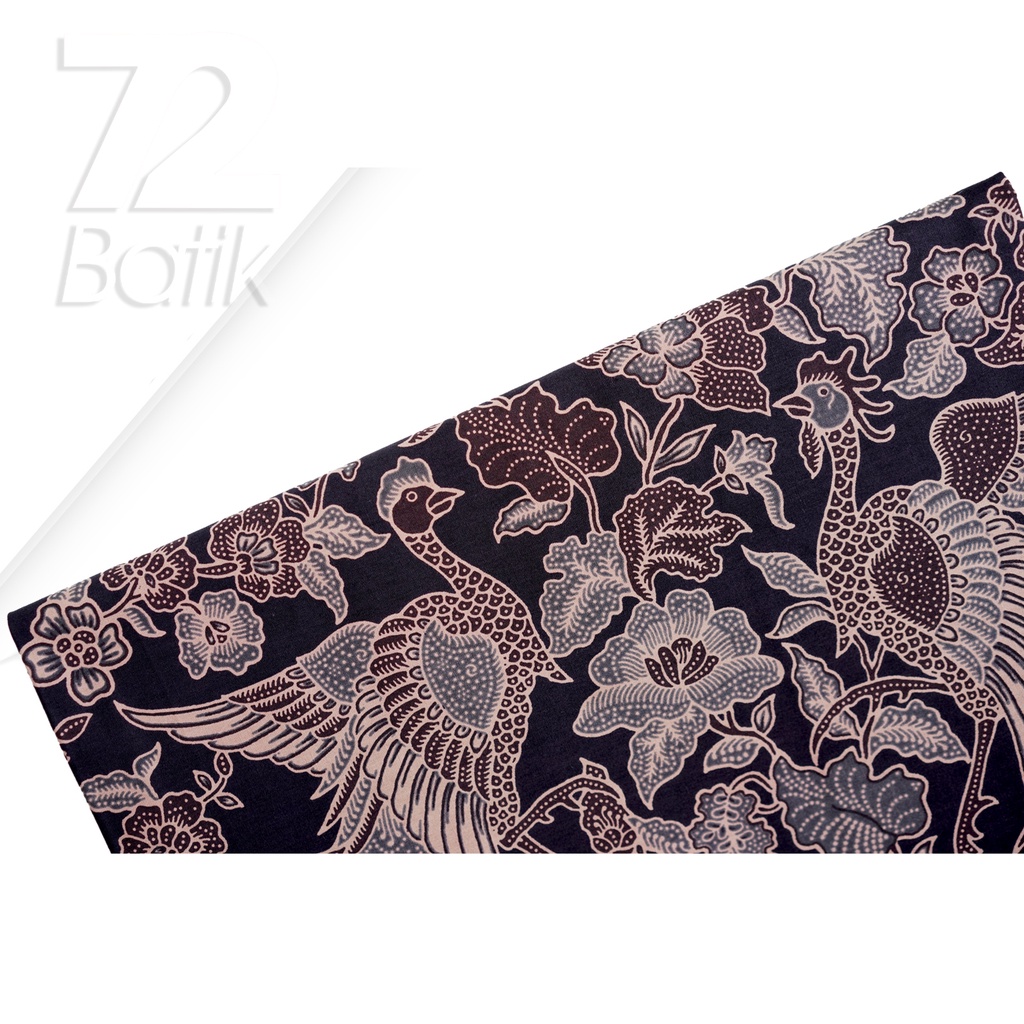 KAIN BATIK PREMIUM Bahan Katun Motif Cendrawasih Warna Hitam 722210 Cap 72 Jarik Jarit Samping Kebat Panjang Batik Katun Modern Premium Bahan Seragam Batik Pernikahan Kantor Keluarga Murah Kamen Jadi Batik Bali Lembaran