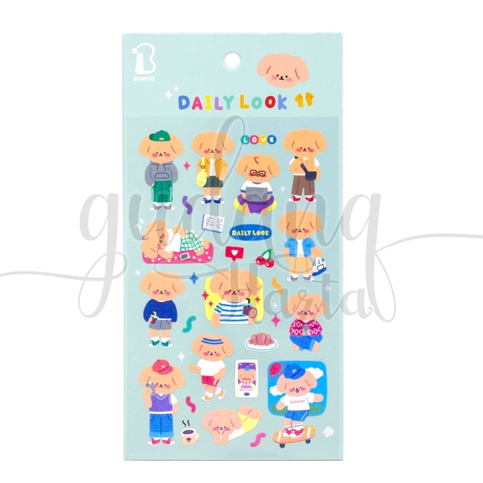 Stiker Daily Look Bear Sticker Motif Beruang Lucu DIY Scrapbook GH 303090