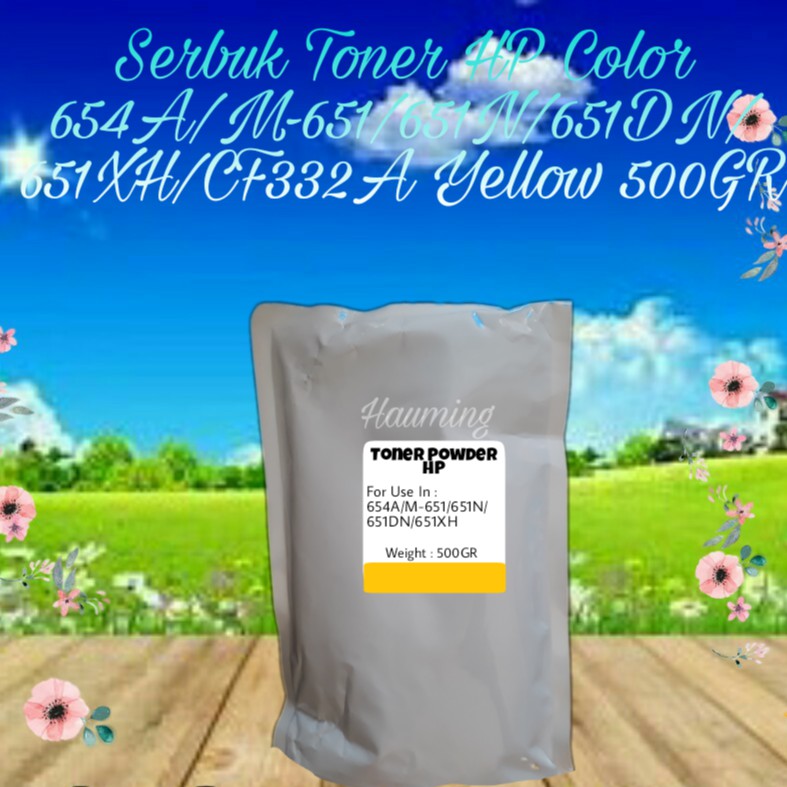 Serbuk Toner Powder Color Refill HP 654A M651 M651N M651DN M 651 651N 651DN CF332A Yellow 500gr