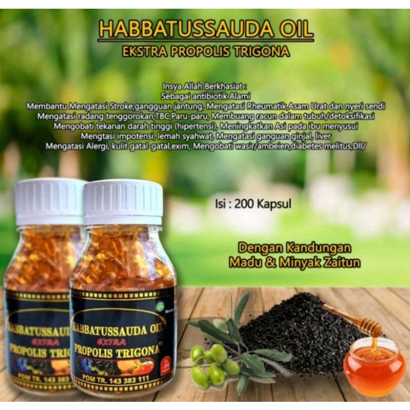 HABBATUSSAUDA EXTRA PROPOLIS TRIGONA ISI 200 KAPSUL ORIGINAL BPOM ASLI PRODUK CV JOGJA NATURAL HERBA