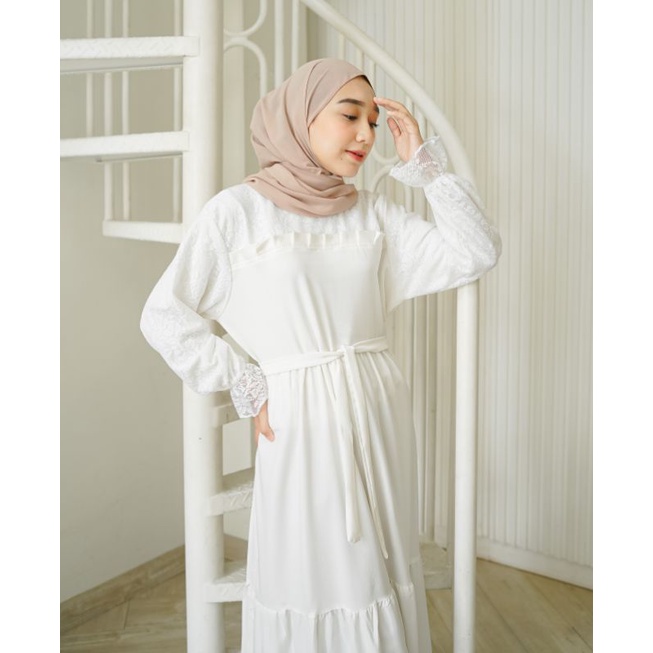 DA06 Raya Brukat Dress White