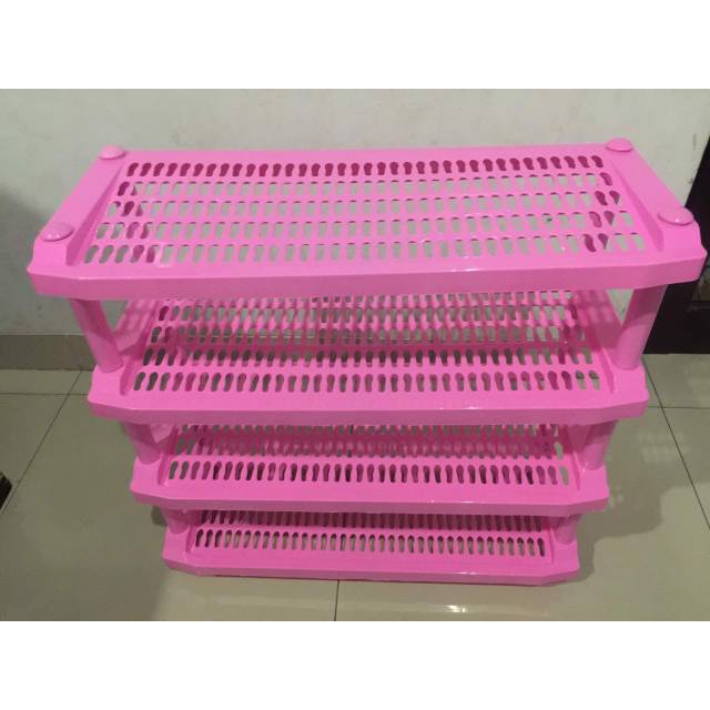 Rak sepatu plastik susun 4