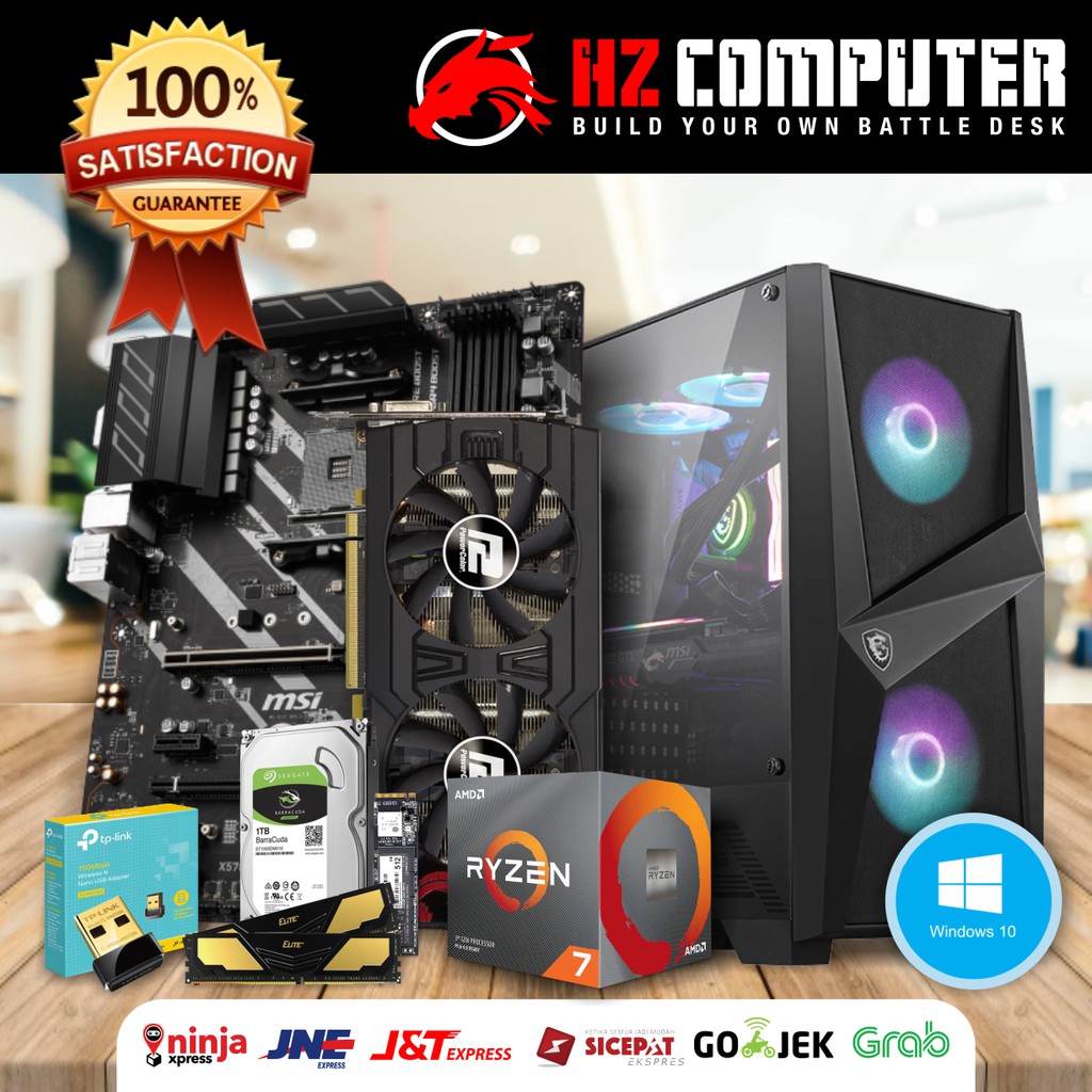 PC Gaming - AMD Ryzen 7 3700X - RAM 16GB - SSD 512GB NVMe - RX 570 4GB - PSU Corsair 650W - READY