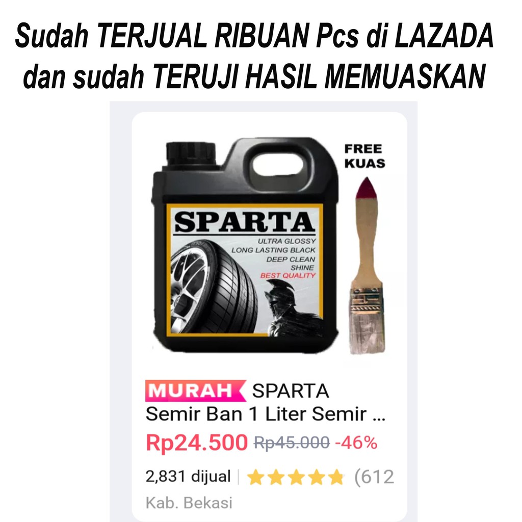 SPARTA SPRAY Semir Ban / Pengkilap Ban / Penghitam Ban Mobil Motor PREMIUM High Quality