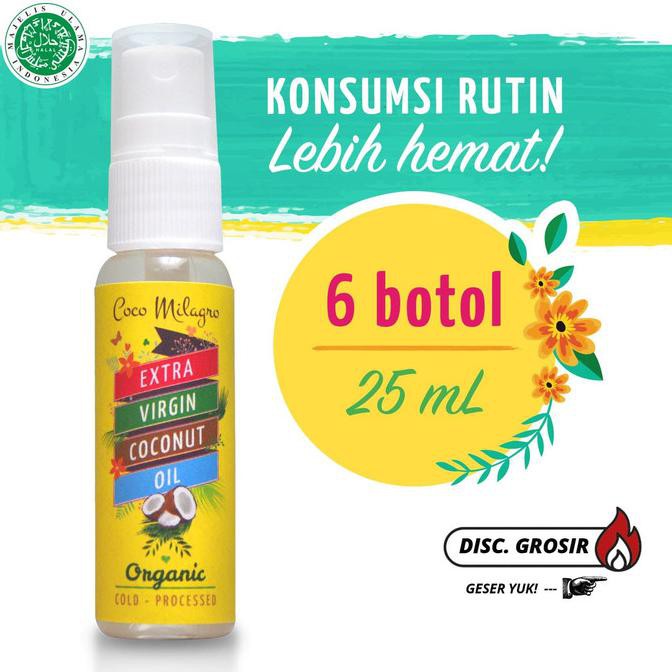 

[[BISA COD]] 25ml Pack Isi 6 Botol - Extra Virgin Coconut Oil (VCO) BERMUTU Kode 1440