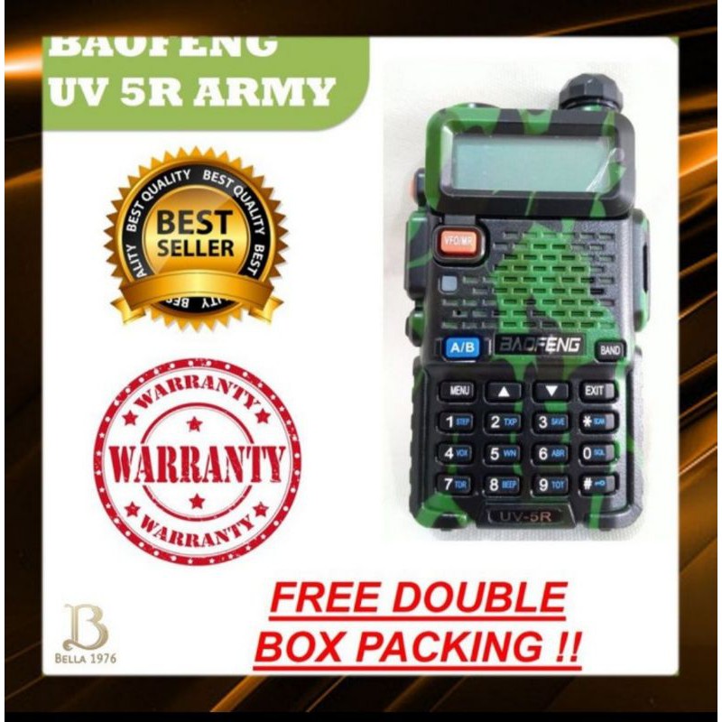 WALKIE TALKIE HT BAOFENG UV-5 ARMY DUALBAND ORIGINAL 100%