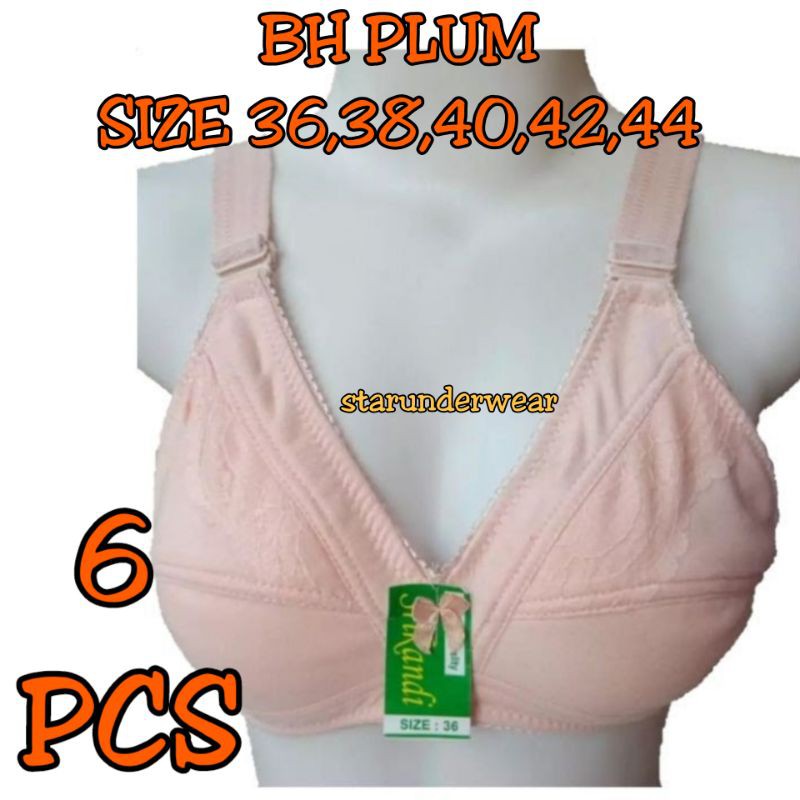 Bra Bh WanitaTanpa Busa dan Kawat Plum Murah Jumbo 6 Pcs