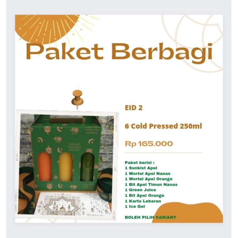 

Hampers 6 Cold Pressed Juice 250ml (Bebas pilih variant)
