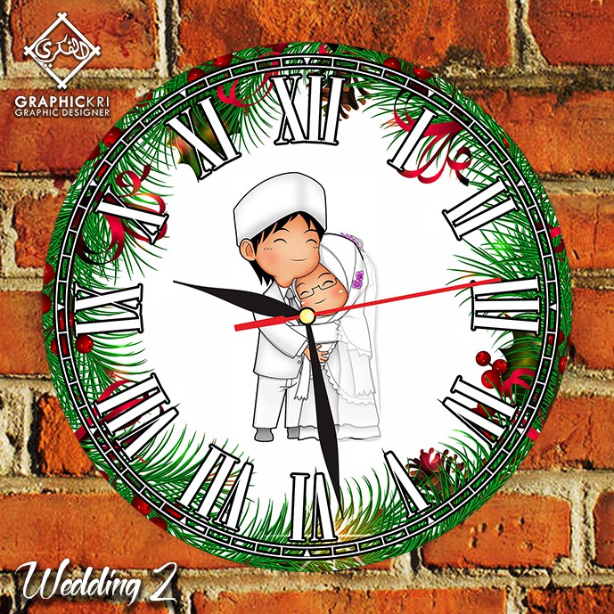 Kado Pernikahan - Wedding - Anniversary Custom - Jam Dinding Unik - Wedding 2