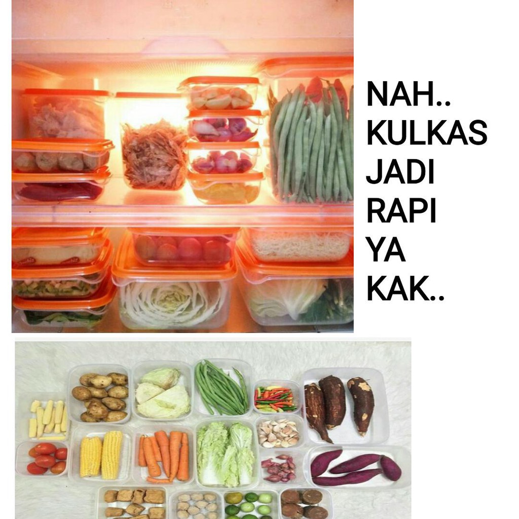 Tempat Penyimpanan Makanan Toples Bahan Dapur Plastik 7 Set Box Isi 14 Pcs Kontainer Calista Otaru