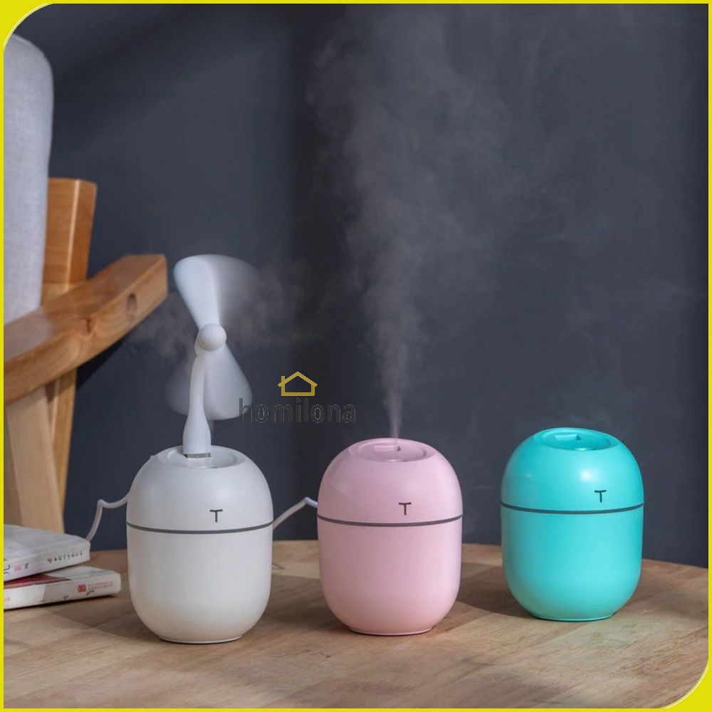 Mini Humidifier Diffuser Aromaterapi 220ml LED Light - Taffware HUMI JS01 Blue / Alat Pengharum Ruangan Pelembab Udara Minyak Essential Oil Aromatherapy