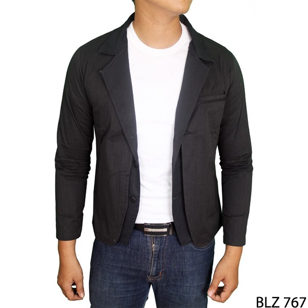 Casual Blazer Mens Katun Hitam – BLZ 767