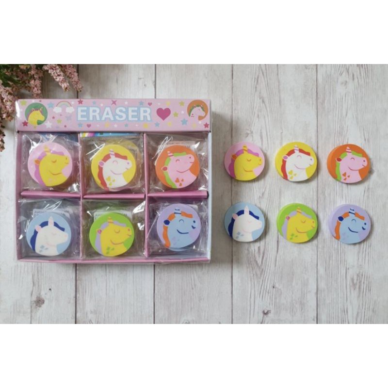 (6pc) hapusan anak lucu BTS BT 21/PENGHAPUS DINO/STIP-UNICORN