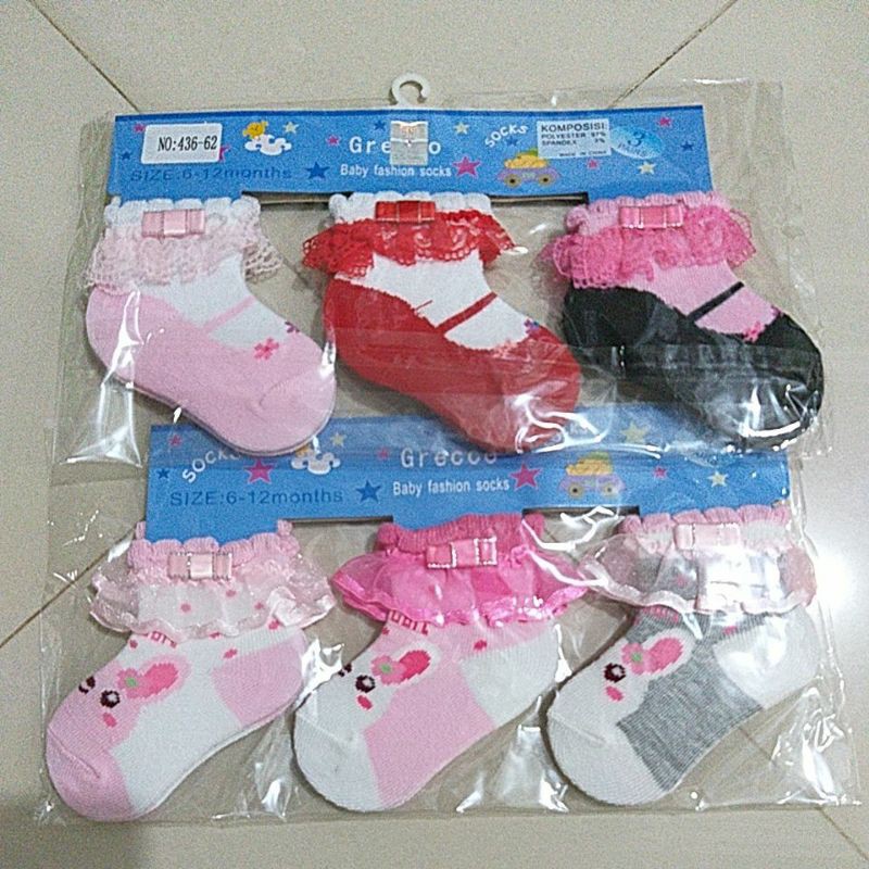 Kaus kaki baby renda 0-6month