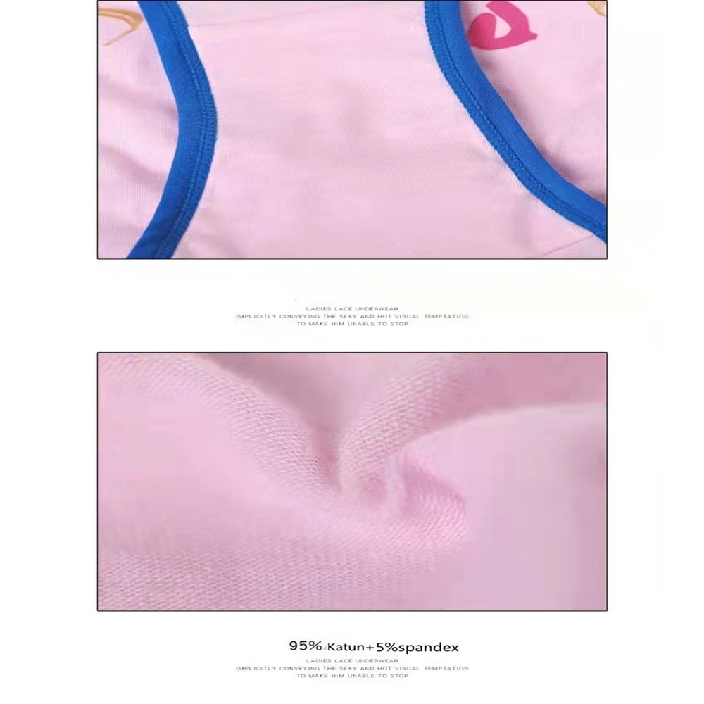 Celana dalam wanita pink bikini cotton list biru 2023