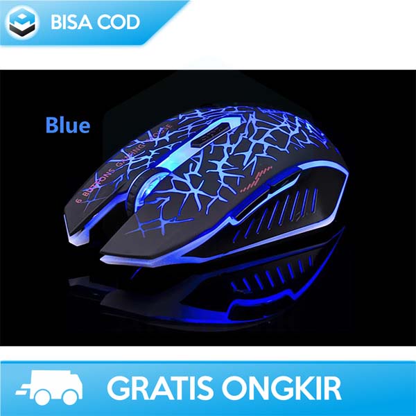 MOUSE GAMING LED RGB NIRKABEL AZZOR FPS MOBA NIRKABEL BATERAI AA M6