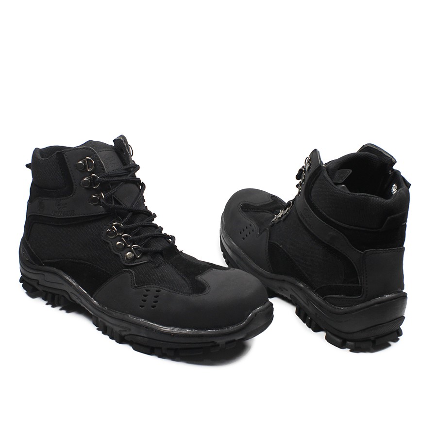 Sepatu Safety Boots Pria Crocodile Indicator Sleting Zipper Ujung Besi Tracking