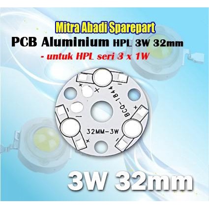 PCB LED Round Aluminium HPL 3W 32mm