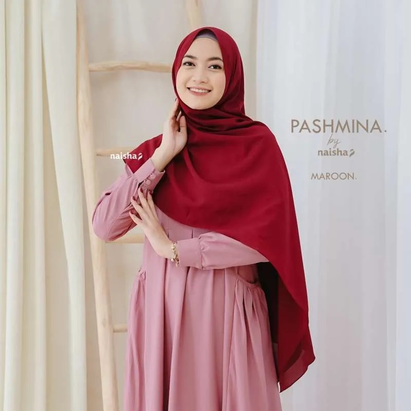 Kerudung pashmina polos bahan diamond crepe ukuran 170 x 65 cm