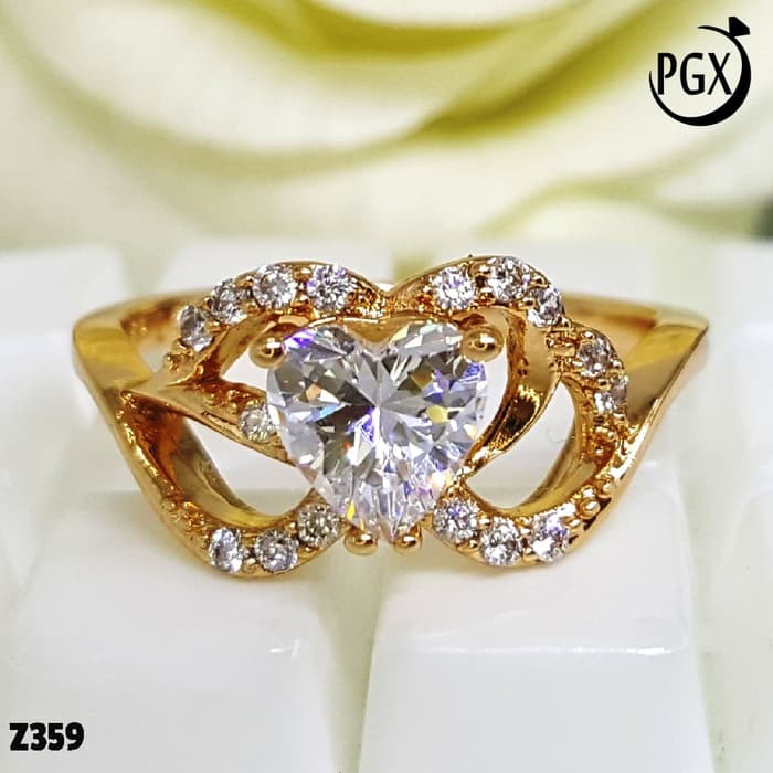 Cincin Berlian Replika Perhiasan Xuping Asli Original Lapis Emas Z359