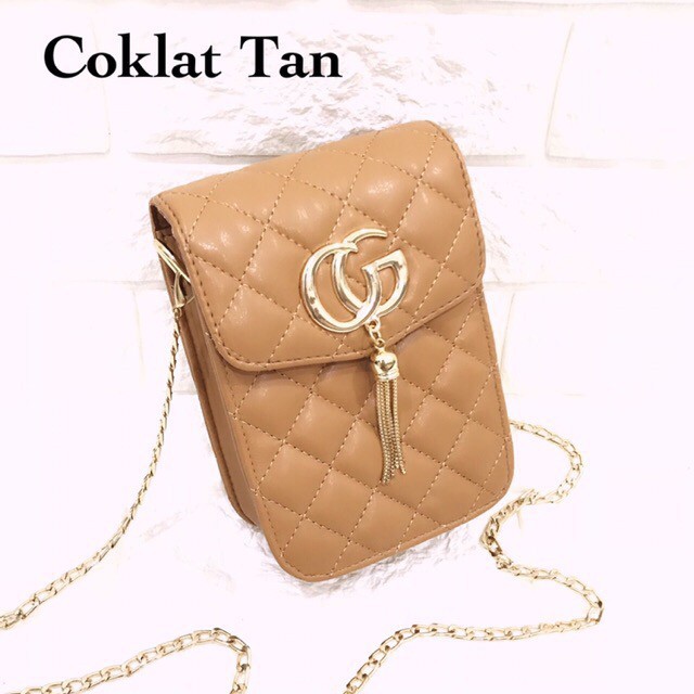 GI #TAS WANITA TAS HP GUCCI SLING BORDIR KUALITAS SUPER