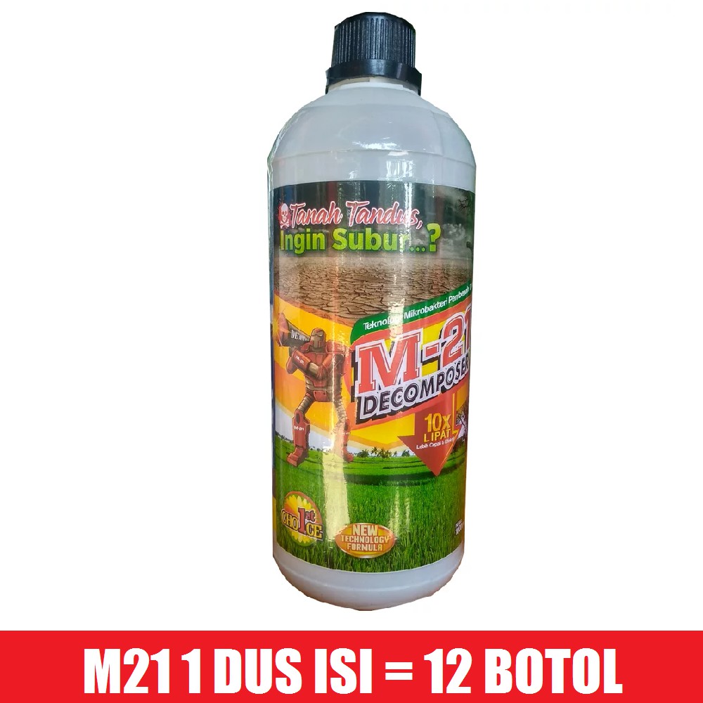 PAKET 1 DUS  12 Botol Dekomposer M-21 Decomposer 1 Liter Lebih Unggul dari EM4 Pertanian