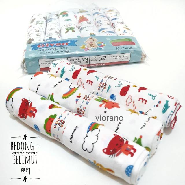 Premium Givon Bedong Baby ber SNI Ukuran Besar 110x90cm Multi fungsi bisa untuk Selimut bayi