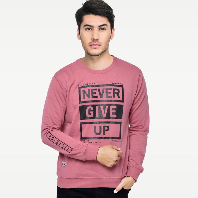 Sale Terlaris SEYES 1119 Tumblr Tee Sweater Baju Pria Babyterry Premium Dustypink - M