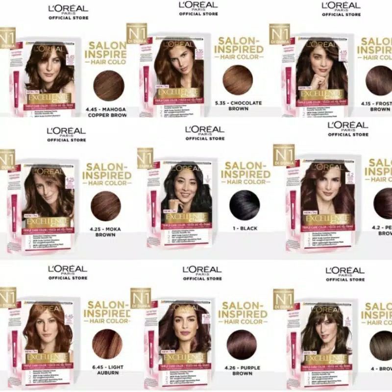 Loreal Paris Excellence Creme Hair Color Cat Pewarna Rambut Permanen