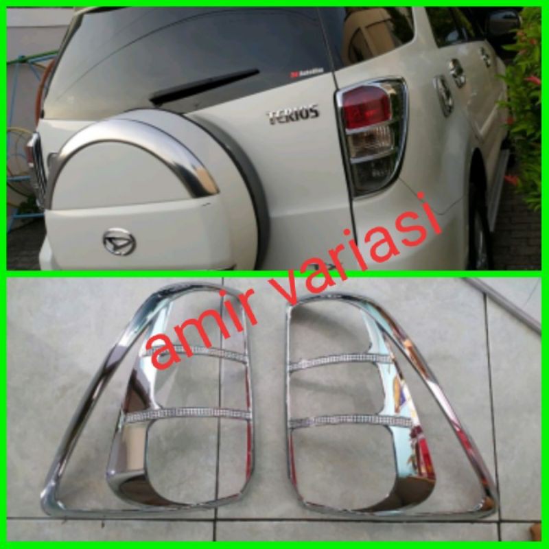 Garnish list lampu belakang Rush Terios 2012-2014 chrome