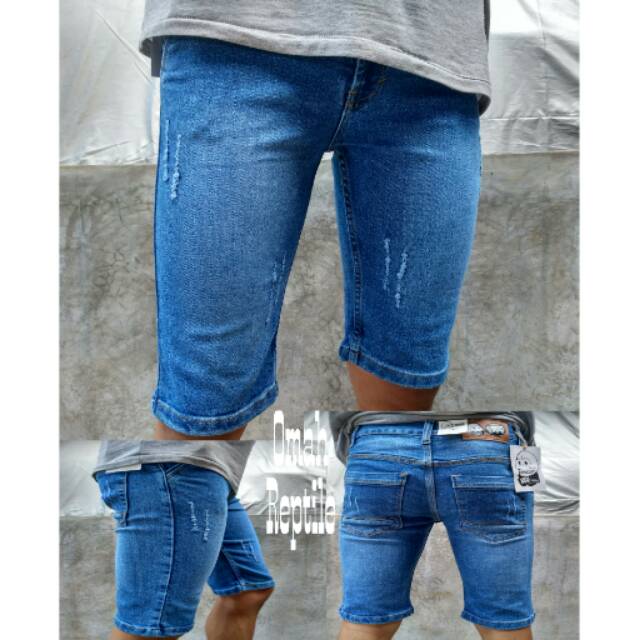 Celana Sobek Cowok Ripped Jeans Pendek Pria Casual Keren Leeds Size 27-38 NR_Outfit Official COD