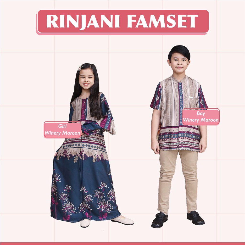 READY STOCK Rinjani Family Set Winery Maroon GIRL &amp; BOY