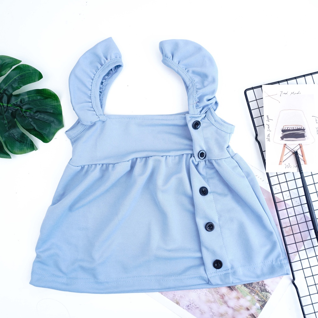 IL - DRESS AMANDA BUTTON ANAK CEWEK | DRESS RUFFLE BUTTON ANAK PEREMPUAN