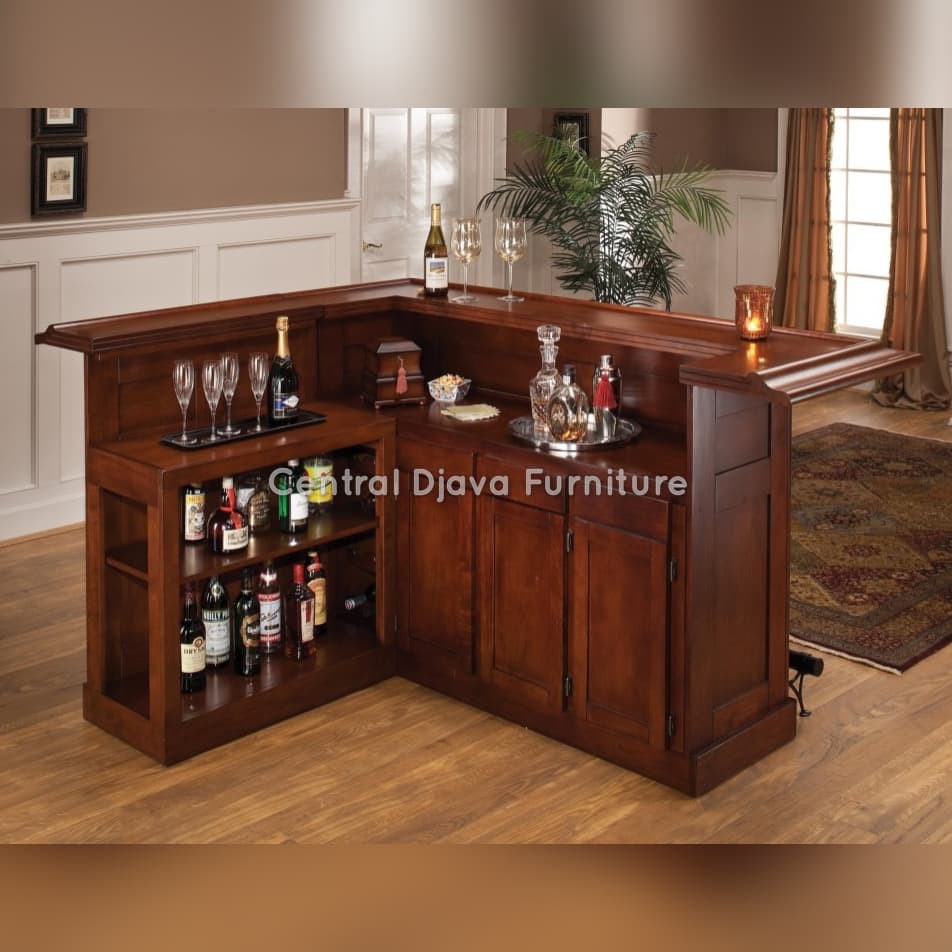jual diskon murah jepara meja bar mini minimalis kayu jati buffet