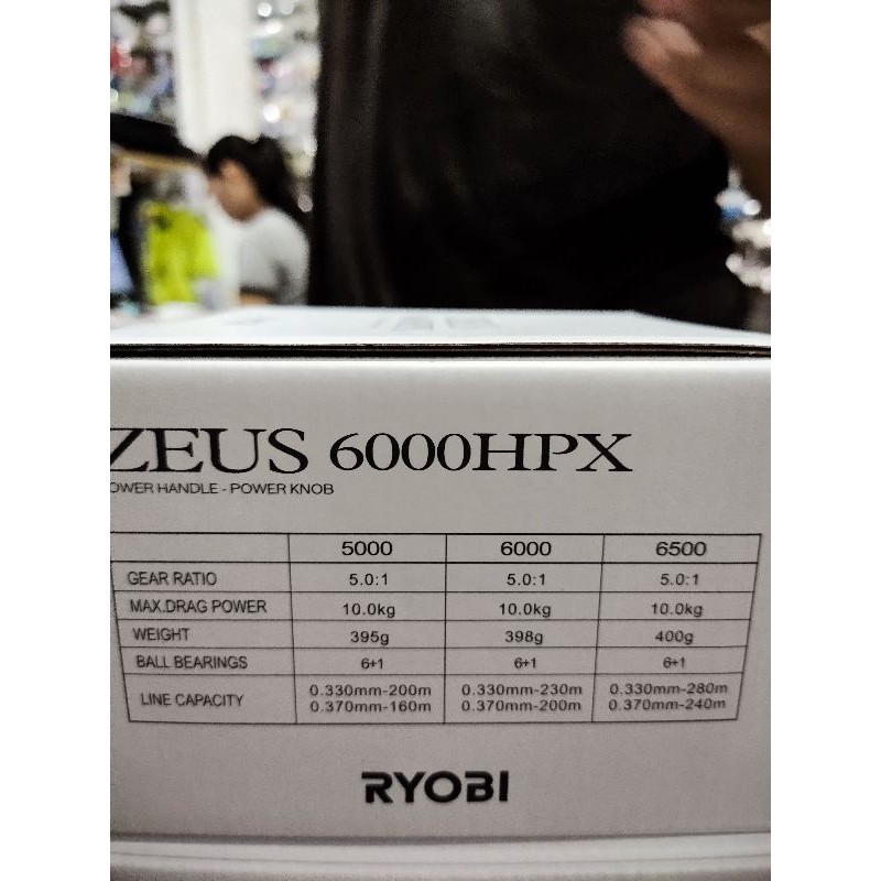reel ryobi zeus HPX dus putih pilihan 6000 6500 8000 zeus hpx power handel