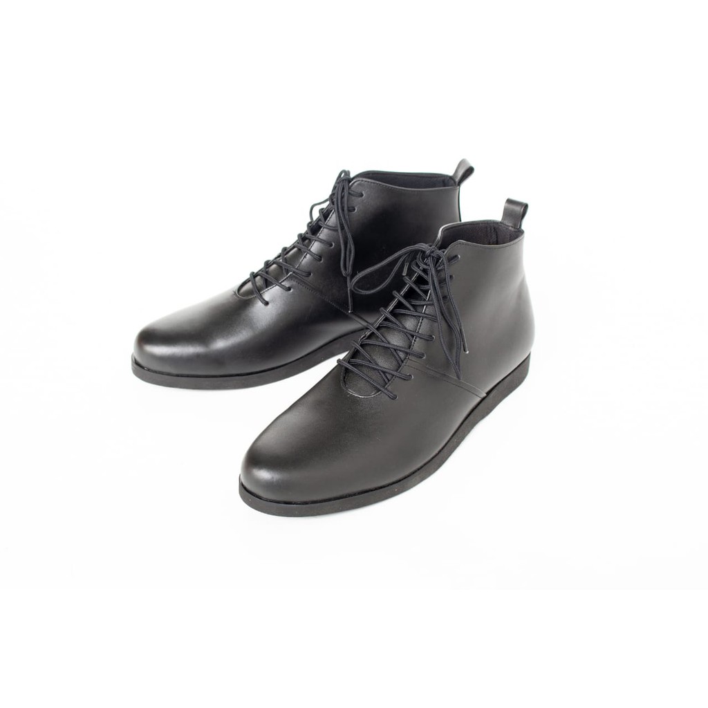 SEPATU KULIT BOSTON MILAN BLACK | TOTOSURYO x BOSTON FOOTWEAR | 100% ORIGINAL | SEPATU BOOTS PRIA