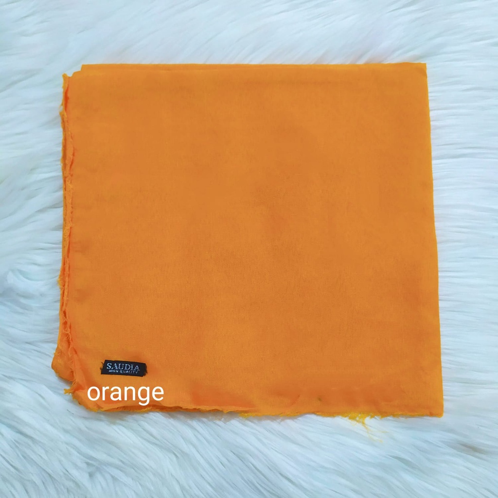 TERMURAH SAUDIA / Segiempat ORIGINAL SAUDI/ JILBAB RAWIS /JILBAB KATUN/jilbab murah-Orange