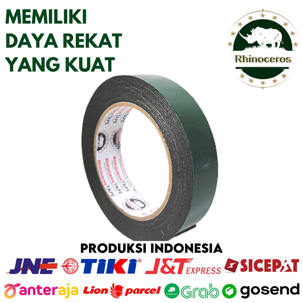 Double Tape Busa Foam Hijau RHINOCEROS Tape 24mm x 5m