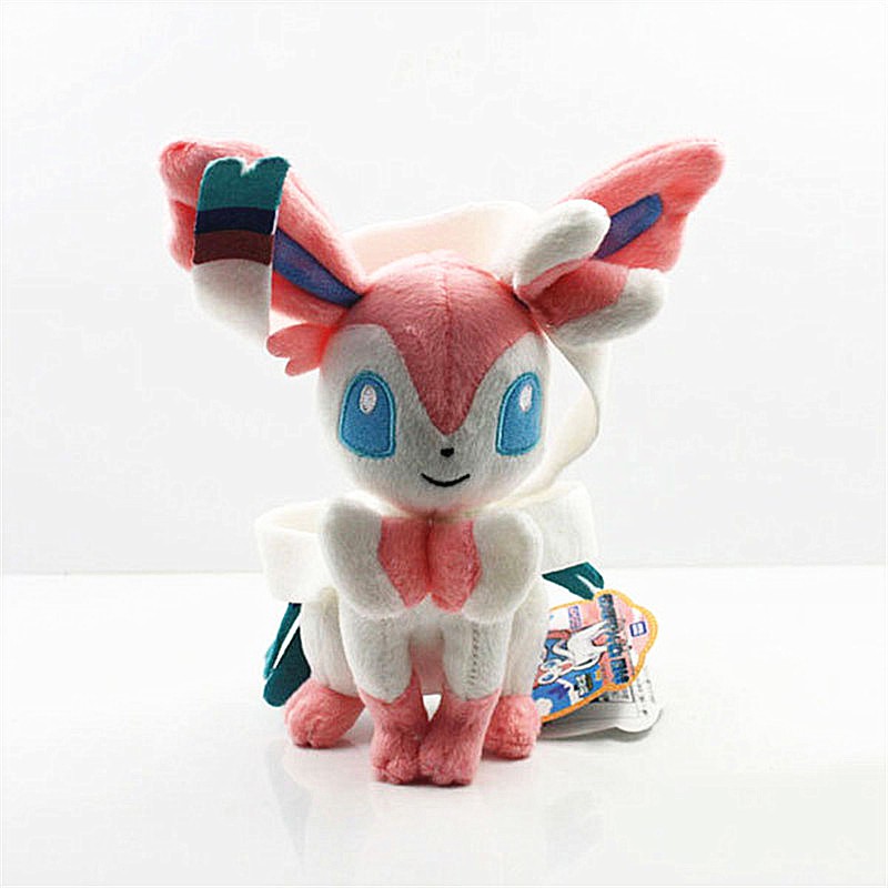 Boneka Plush Karakter Pokemon Flareon Jolteon Vaporeon Sylveon Eevee Ukuran 30CM Untuk Hadiah Anak