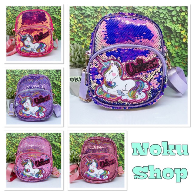 Tas Anak Paud Tk Model Sequin Usap Unicorn dan LOL Surprise Multifungsi