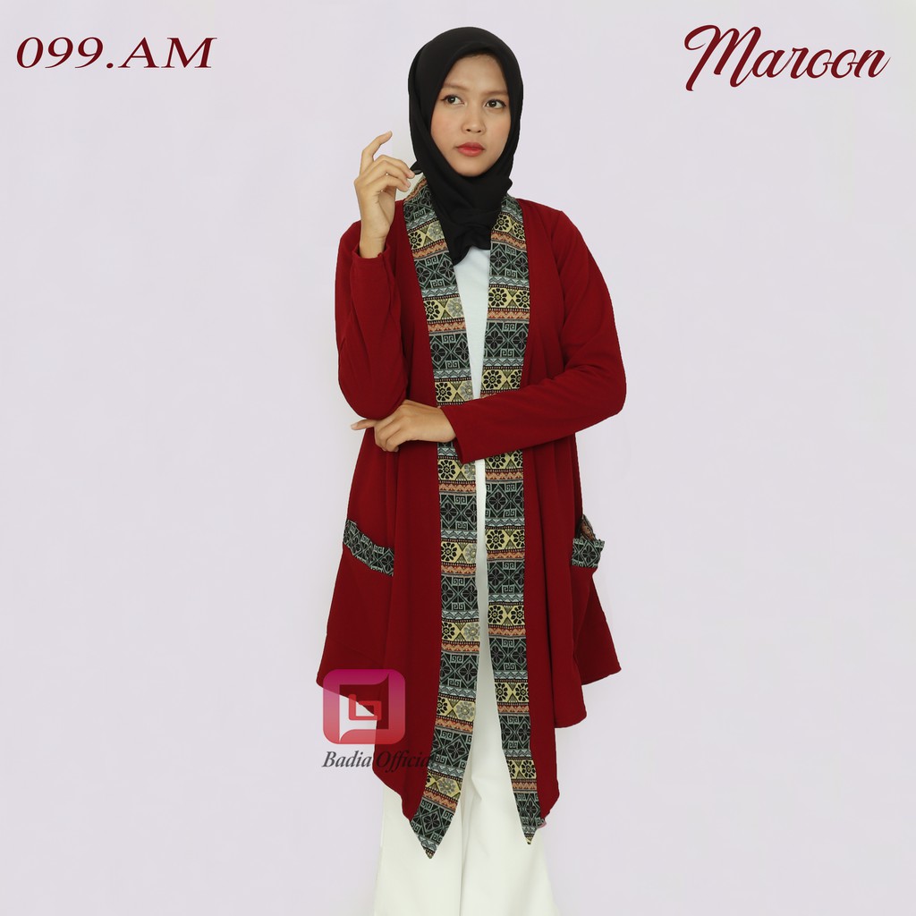 cardigan outer songket bohemian batik lengan panjang wanita premium badia official store