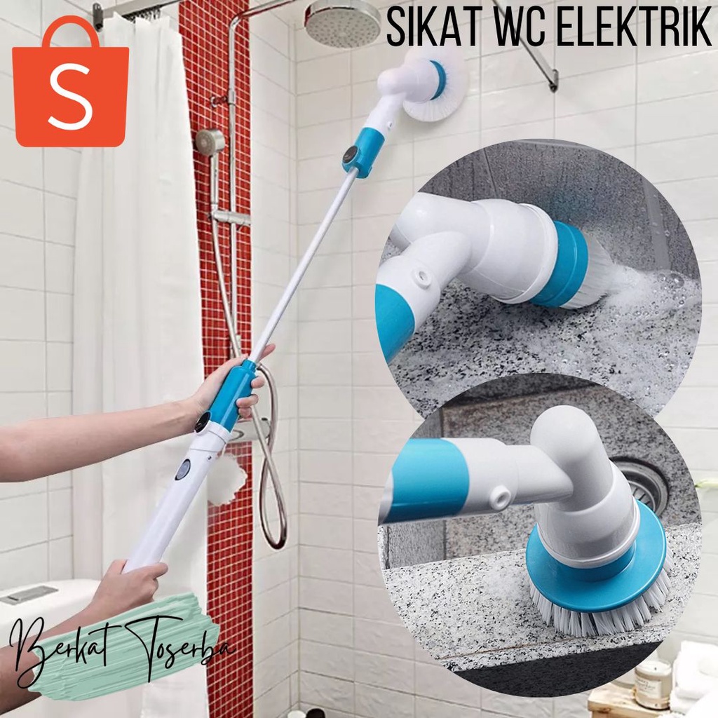 Sikat Wc Elektrik Lantai Dinding Kamar Mandi Gagang Panjang Pel Otomatis