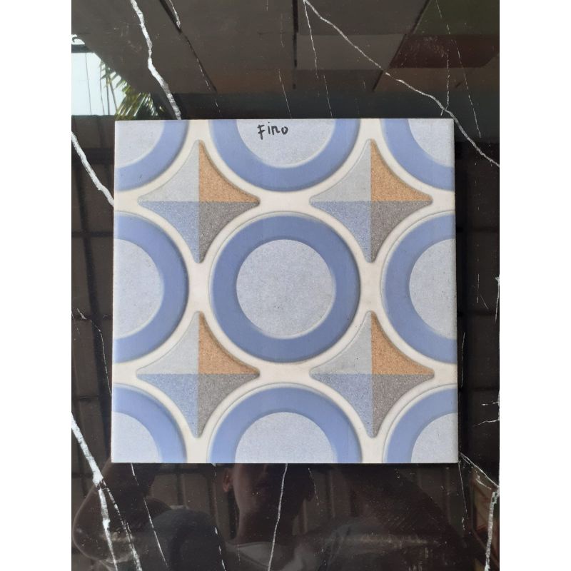 Jual Keramik Lantai Kamar Mandi 25x25 Fino Blue Mulia Tile Shopee