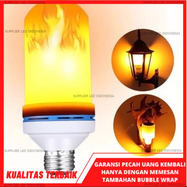 Lampu Led Api 9 Watt ( 3Watt + 3Watt + 3Watt) / Lampu Dekorasi Cafe / Led Flame Fire