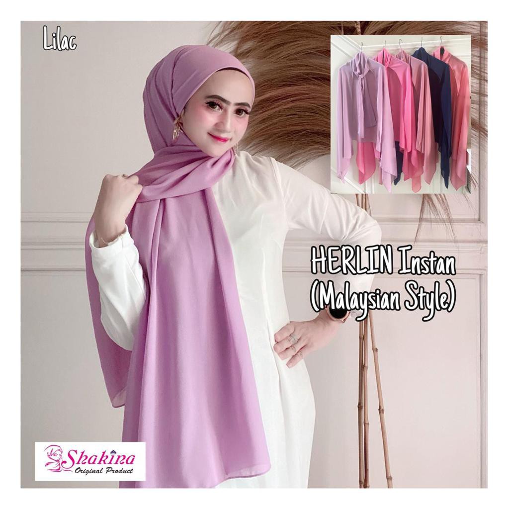Jilbab Pashmina Instan Malay Ceruti Herlin ( Malaysian Style ) Ori Shakina Hijab-1