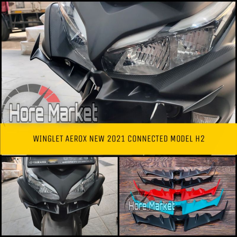 WINGLET H2 ALL NEW AEROX 155 2021 2022 ABS NON ABS BAHAN PLASTIK CONNECTED SINGLET NVX V2
