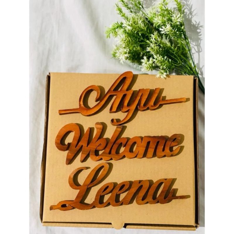 Hiasan Ukiran nama kayu/ Kayu ukir nama/pajangan kayu nama ukir