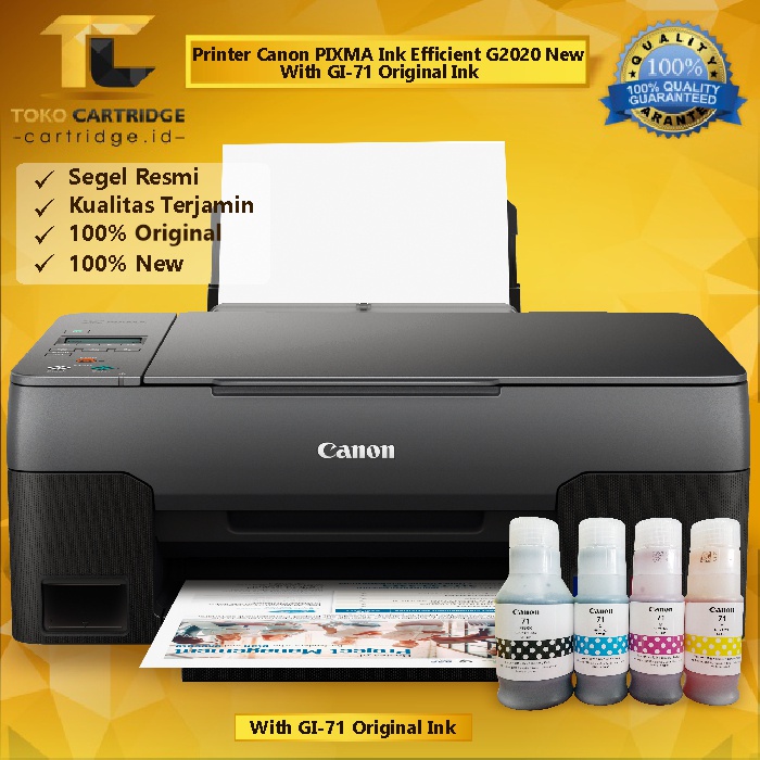 Printer Canon PIXMA Ink Efficient G2020 (Print - Scan - Copy) New Plus Tinta Original