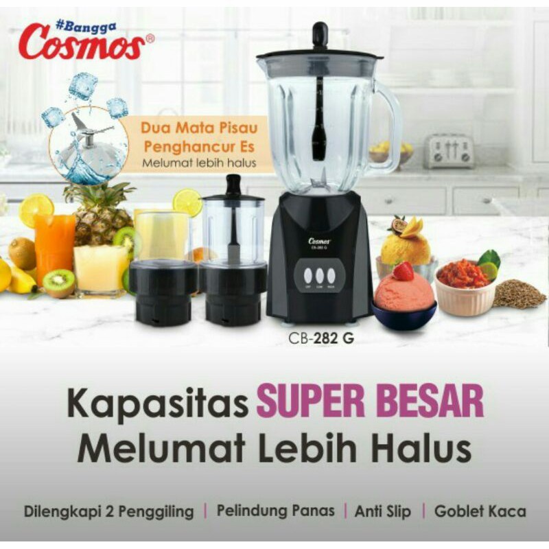 COSMOS CB 282 G BLENDER 2 LITER KACA / BLENDER COSMOS CB282G / cb 282g