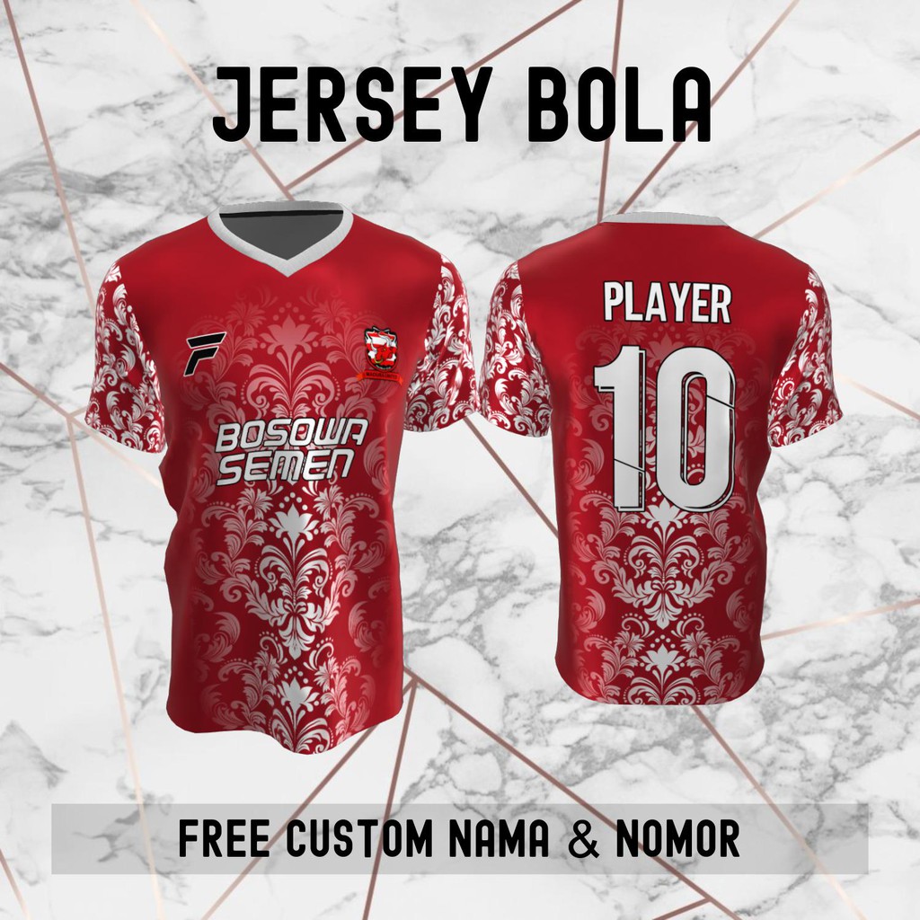Jersey Batik Madura United Klub Bola Baju Kaos Custom Nama dan Nomor Punggung - 1018